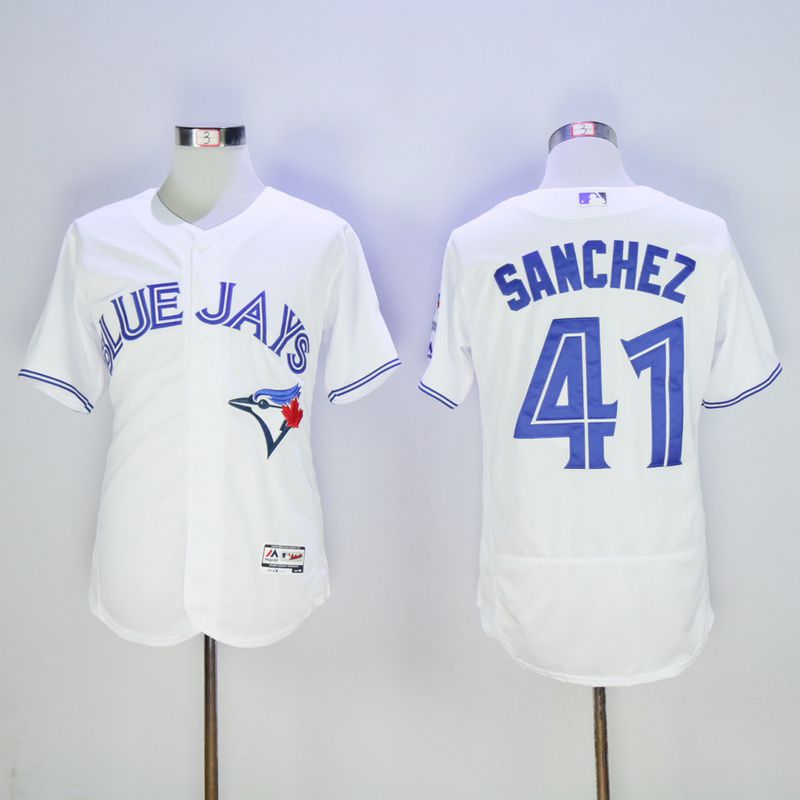 Men Toronto Blue Jays 41 Sanchez White MLB Jerseys